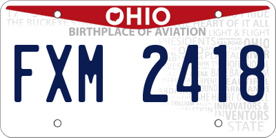 OH license plate FXM2418