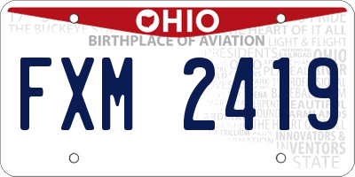 OH license plate FXM2419