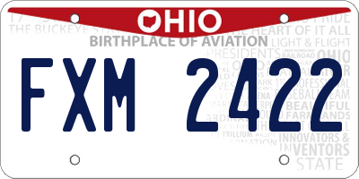 OH license plate FXM2422