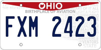 OH license plate FXM2423