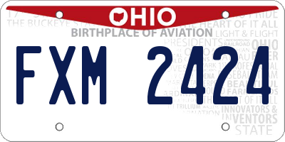 OH license plate FXM2424