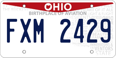 OH license plate FXM2429
