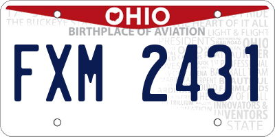 OH license plate FXM2431