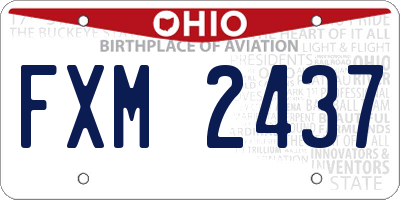 OH license plate FXM2437
