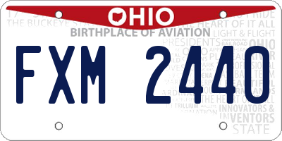 OH license plate FXM2440