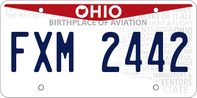 OH license plate FXM2442