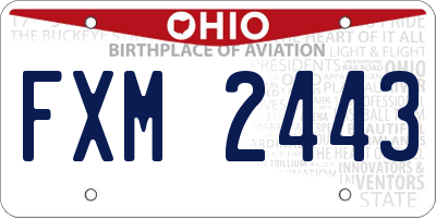 OH license plate FXM2443