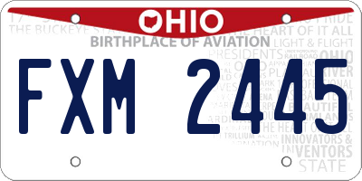 OH license plate FXM2445