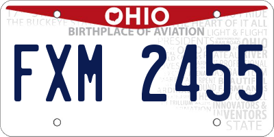 OH license plate FXM2455