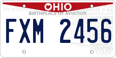 OH license plate FXM2456