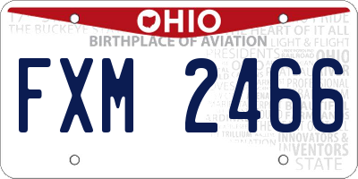OH license plate FXM2466