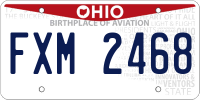 OH license plate FXM2468