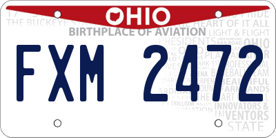 OH license plate FXM2472