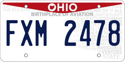 OH license plate FXM2478