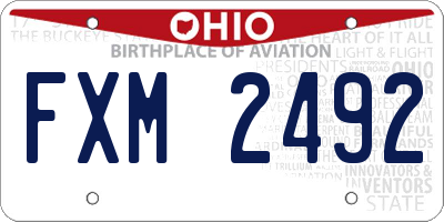 OH license plate FXM2492