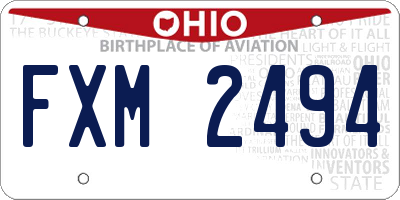 OH license plate FXM2494