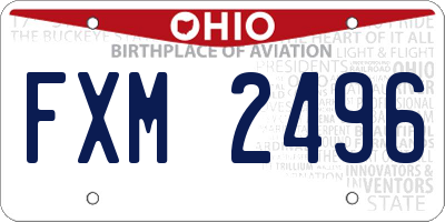 OH license plate FXM2496