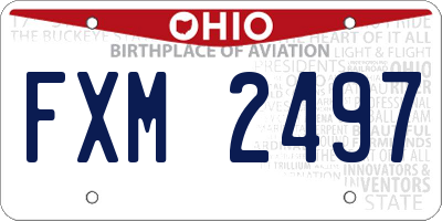 OH license plate FXM2497