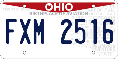 OH license plate FXM2516
