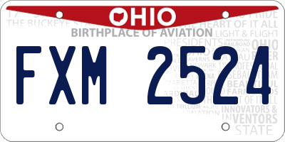 OH license plate FXM2524