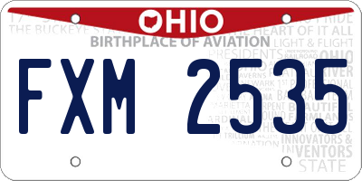 OH license plate FXM2535