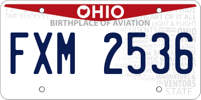 OH license plate FXM2536
