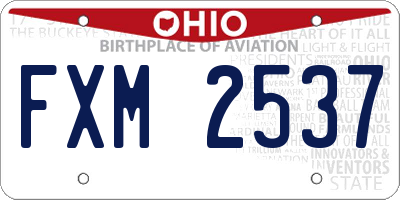OH license plate FXM2537