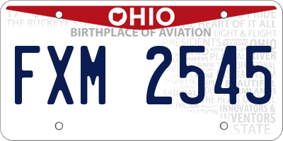 OH license plate FXM2545