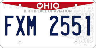 OH license plate FXM2551