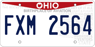 OH license plate FXM2564
