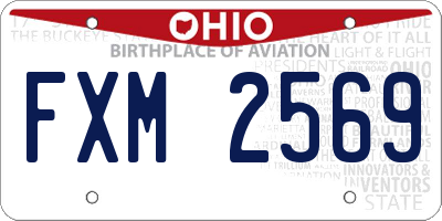 OH license plate FXM2569