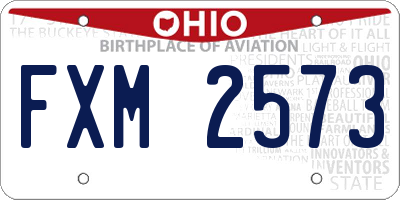 OH license plate FXM2573