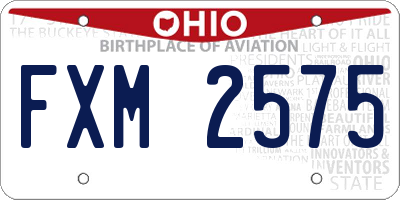 OH license plate FXM2575