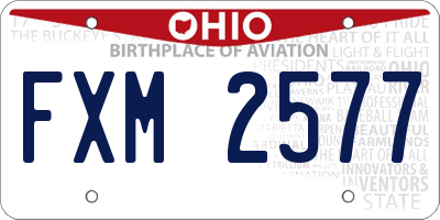 OH license plate FXM2577