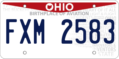 OH license plate FXM2583