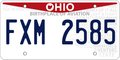 OH license plate FXM2585