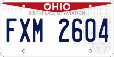 OH license plate FXM2604