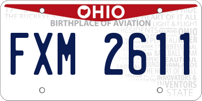 OH license plate FXM2611