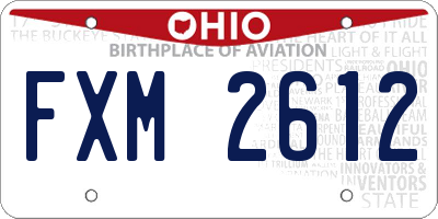 OH license plate FXM2612