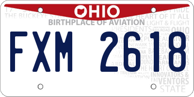 OH license plate FXM2618