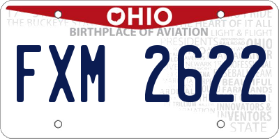 OH license plate FXM2622