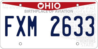 OH license plate FXM2633