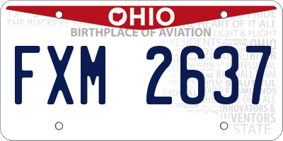 OH license plate FXM2637