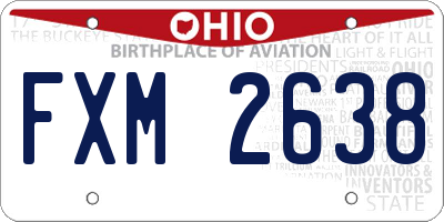 OH license plate FXM2638