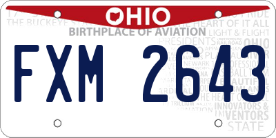 OH license plate FXM2643