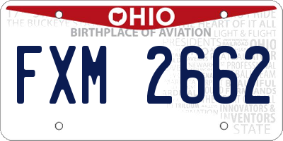 OH license plate FXM2662