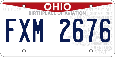 OH license plate FXM2676