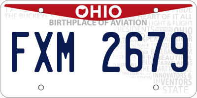 OH license plate FXM2679