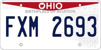 OH license plate FXM2693