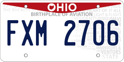 OH license plate FXM2706